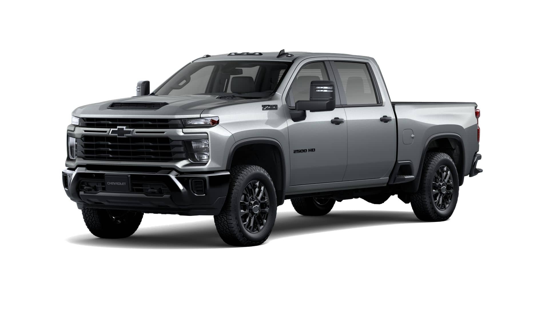 2026 Chevrolet Silverado 2500 HD Custom in Sterling Gray Metallic — front three-quarter view