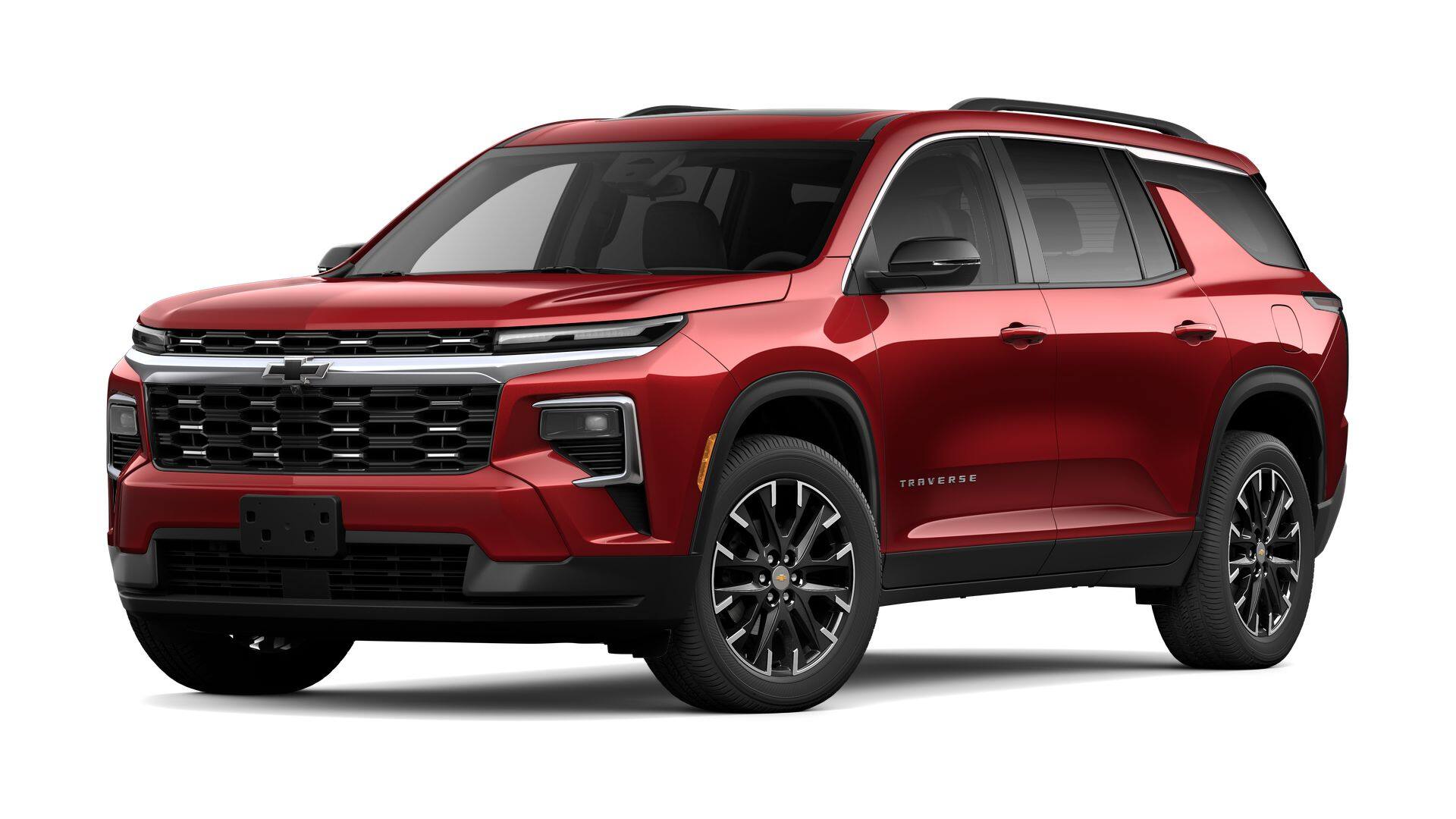 2025 Chevrolet Traverse LT in Radiant Red Tintcoat — front three-quarter view